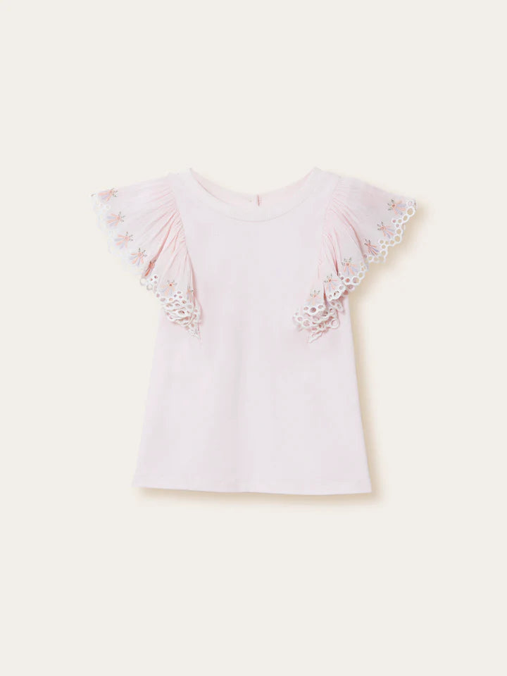 Lelebelle Anne Flare Sleeve Embroidered T-Shirt