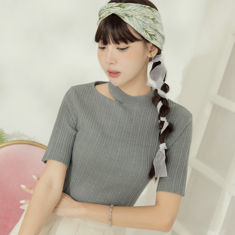 At The Venue | Short Sleeve Knit Cutout Top