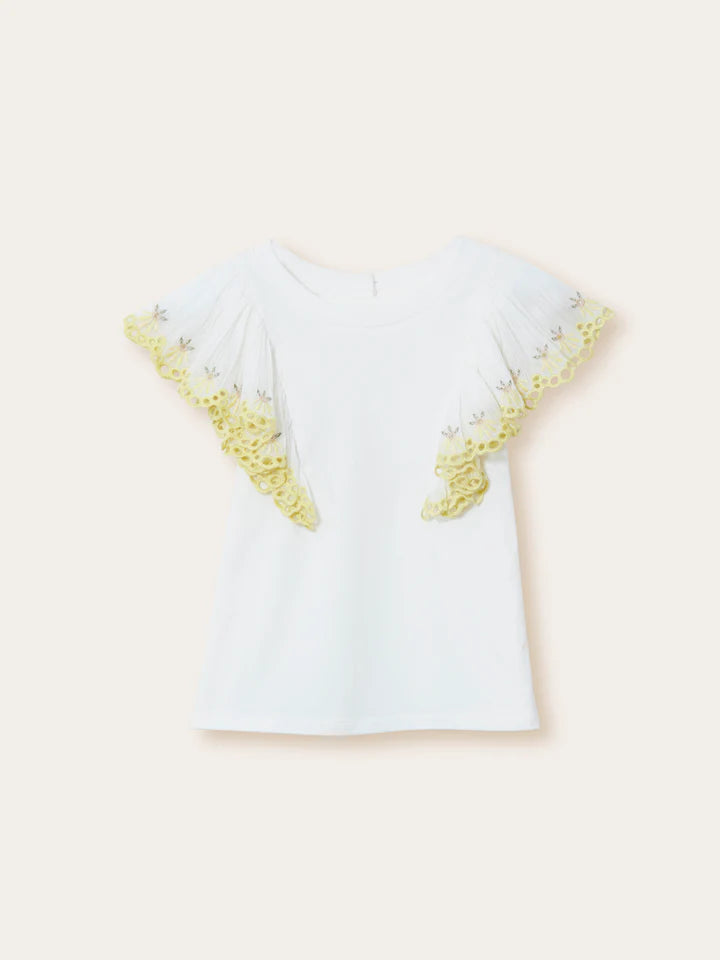 Lelebelle Anne Flare Sleeve Embroidered T-Shirt