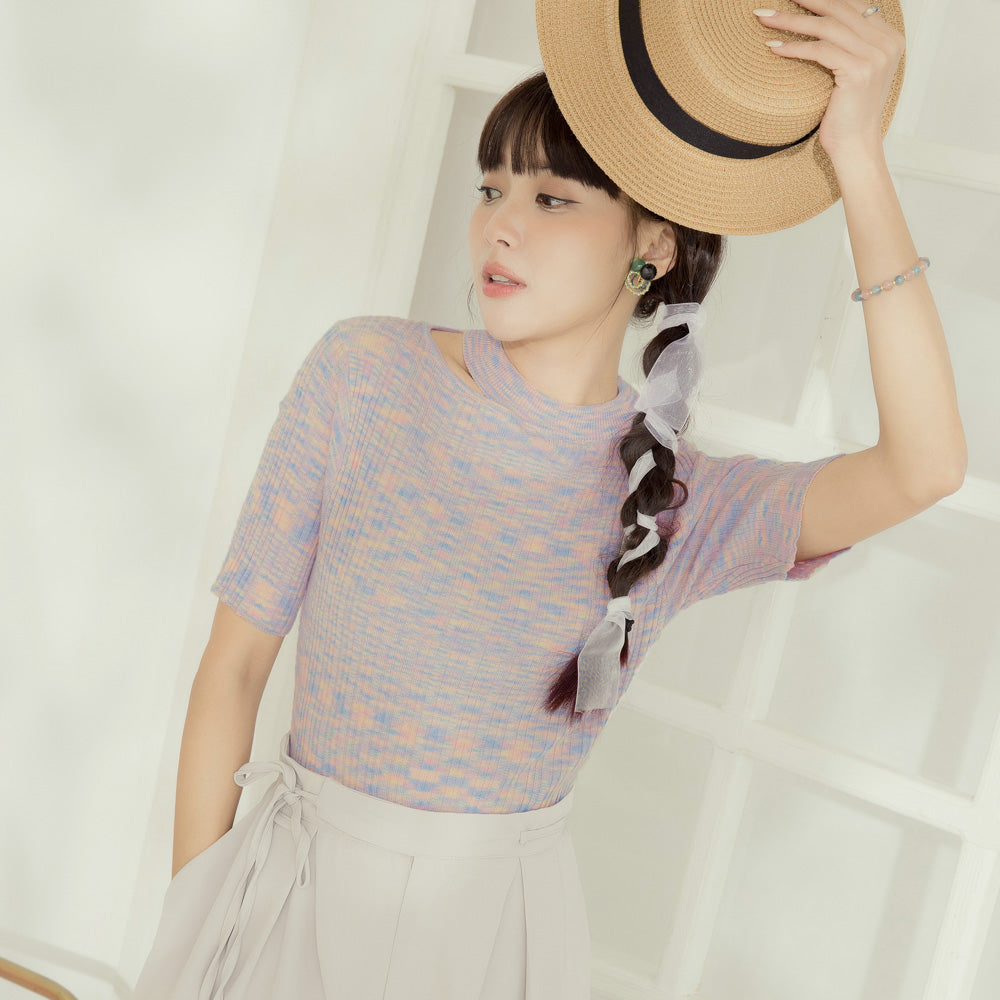 At The Venue | Short Sleeve Knit Cutout Top