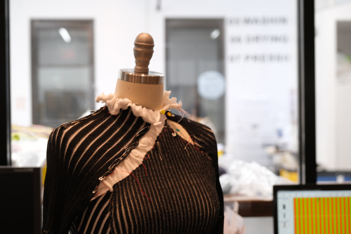 Original technical knitwear design photograph from At the Venue New York workshop