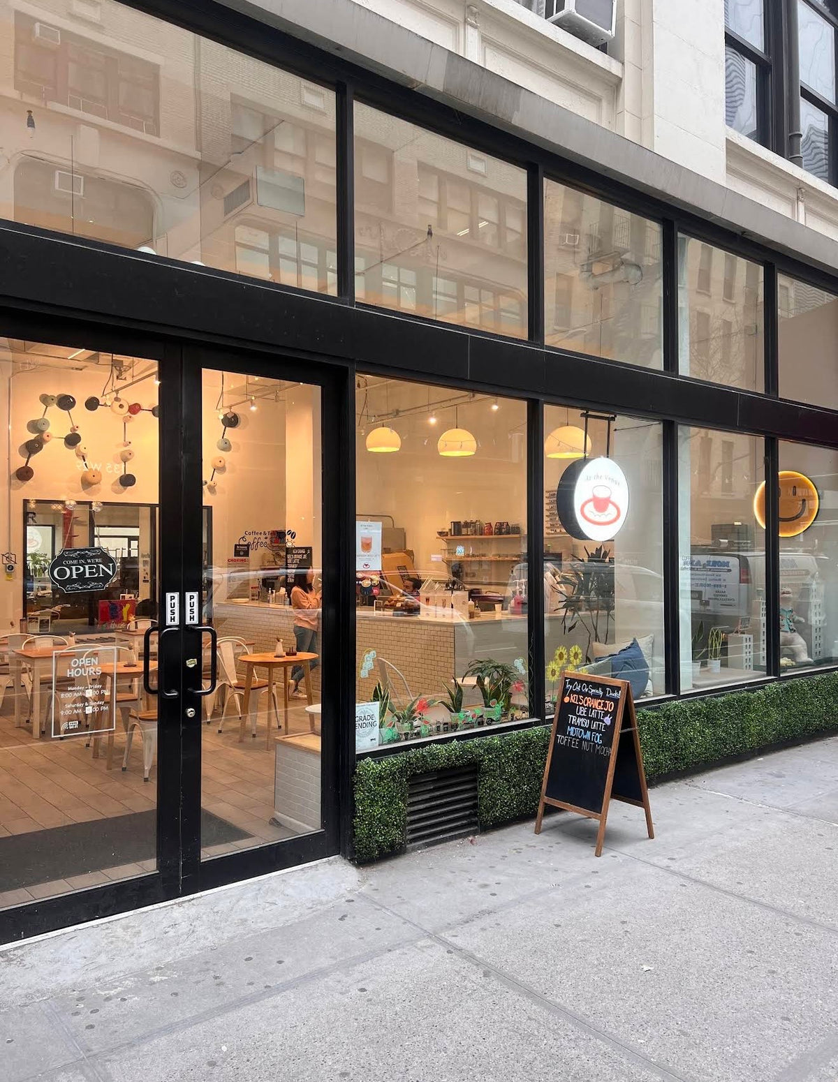 At the Venue New York café storefront and entrance