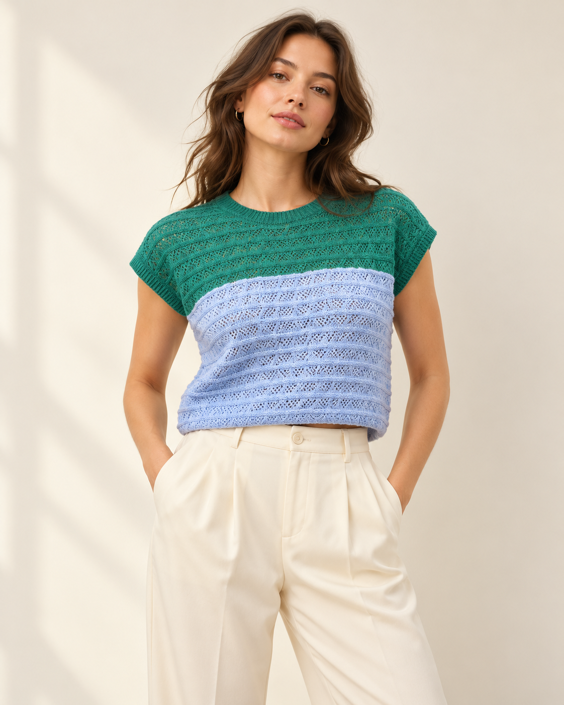Inge Jill Color Block Boxy Top
