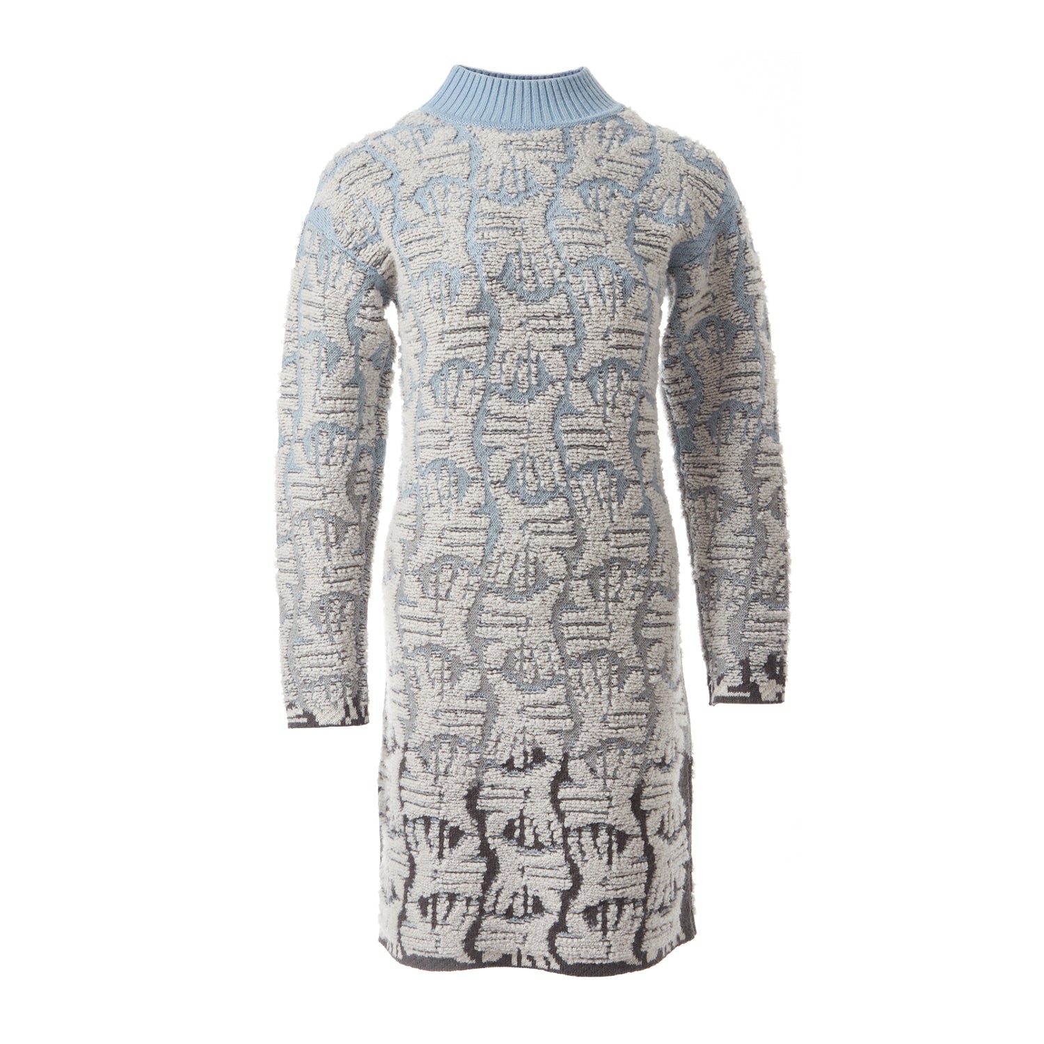 Fully Fashioning Kora Jacquard Knit Sweater Dress