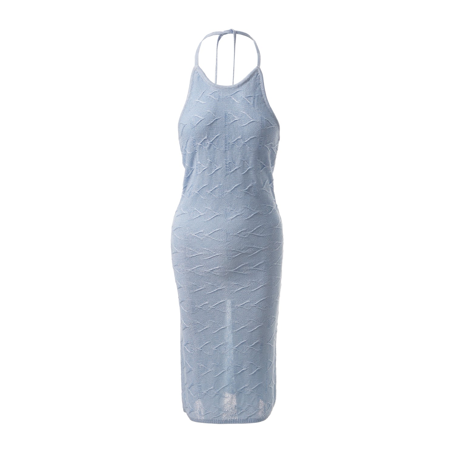 Fully Fashioning Cassie Jacquard Knit Halter Dress