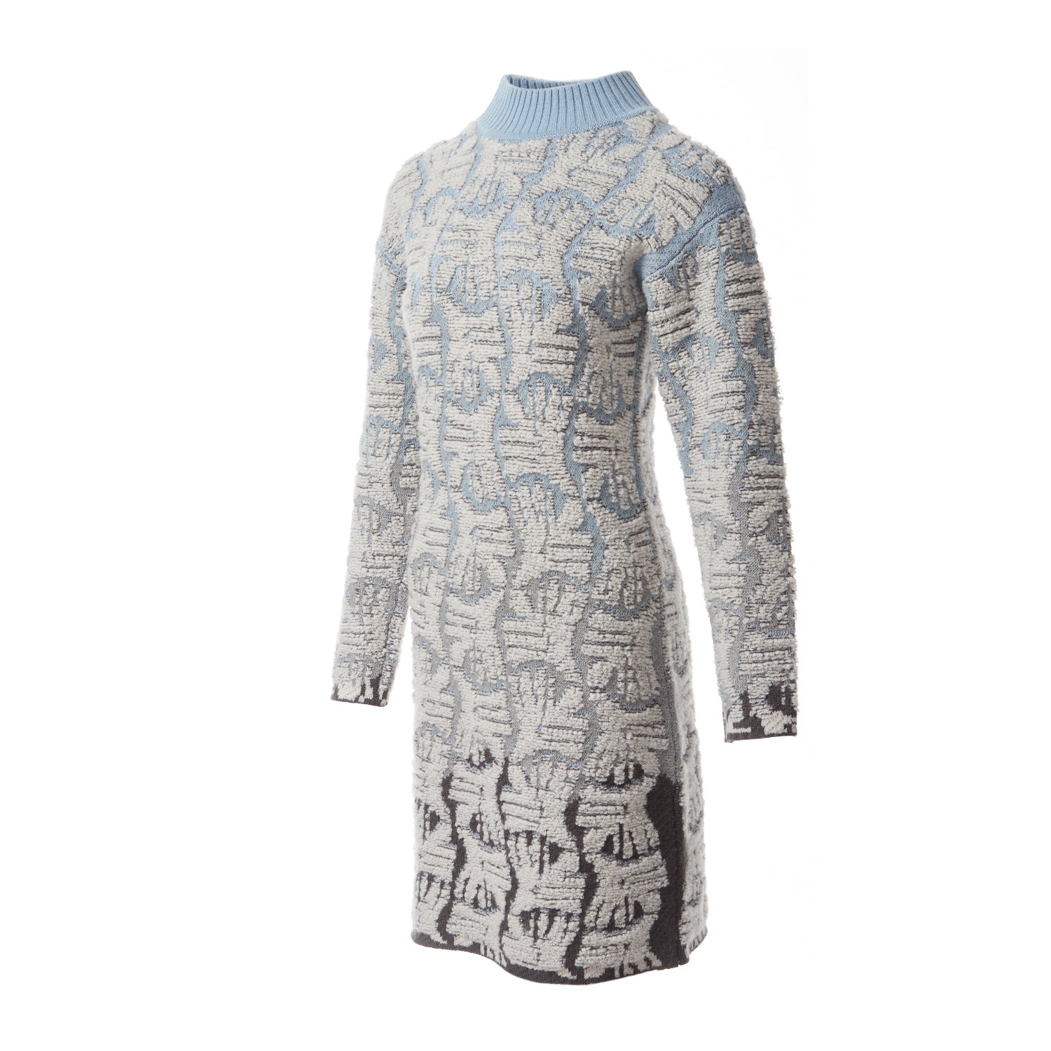 Fully Fashioning Kora Jacquard Knit Sweater Dress