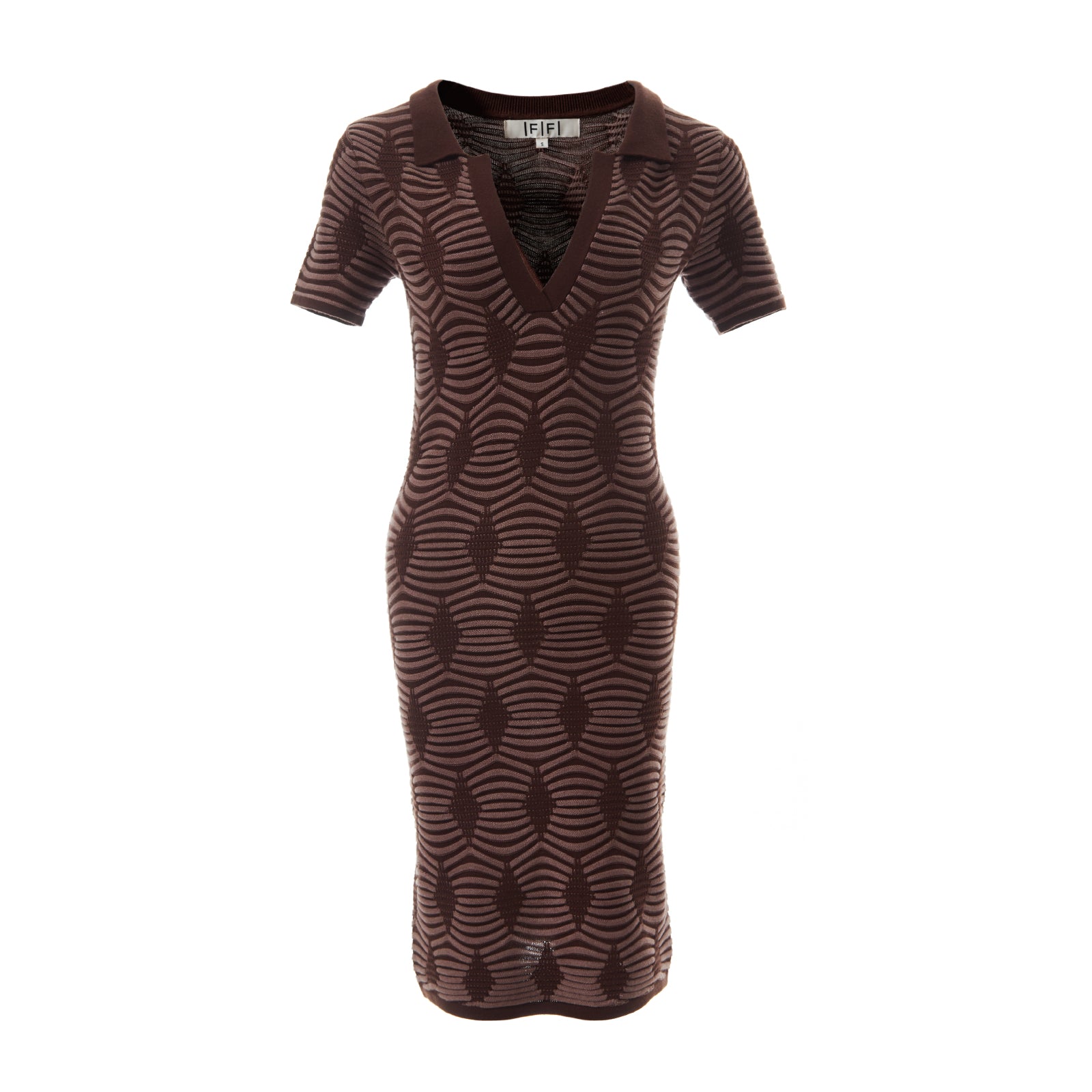 Fully Fashioning Lisette Geometric Pattern Polo Dress