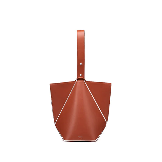 Yee Si - V-Bag - Designer Foldable Leather Shoulder Bag - Black