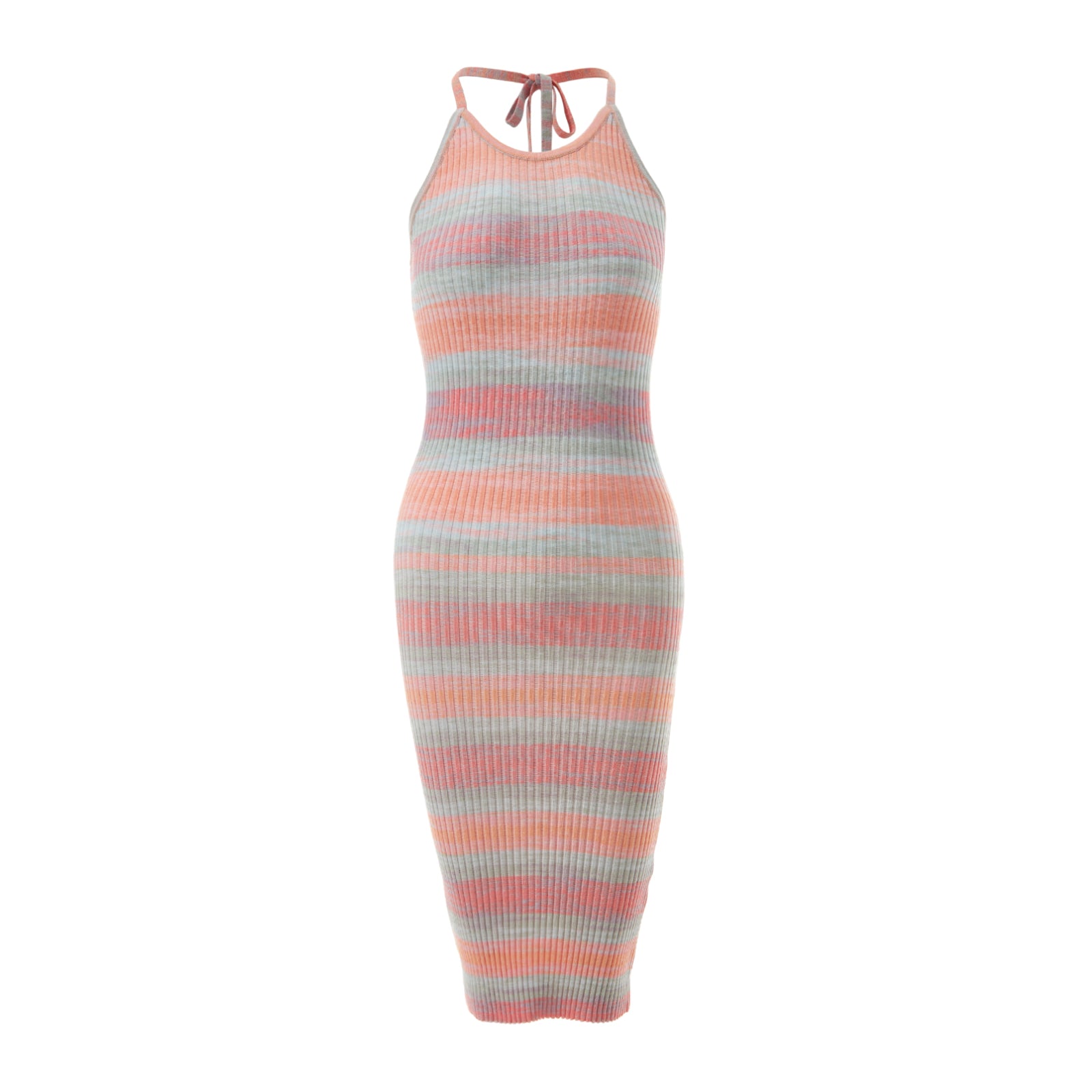 Fully Fashioning Andrea Space Dye Yarn Rib Halter Dress