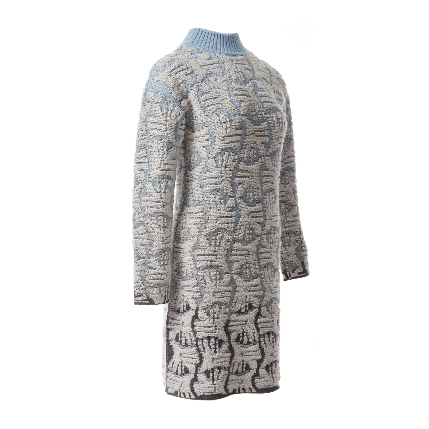 Fully Fashioning Kora Jacquard Knit Sweater Dress