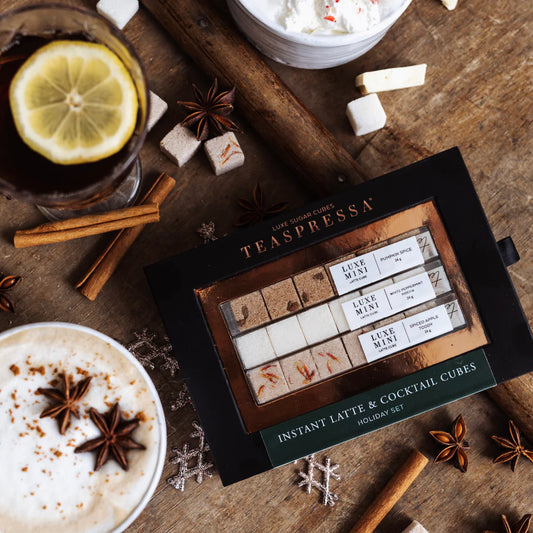 Teaspressa | Holiday Kit | Spiced Apple Toddy MINI, Pumpkin Spice MINI, White Peppermint Mocha MINI