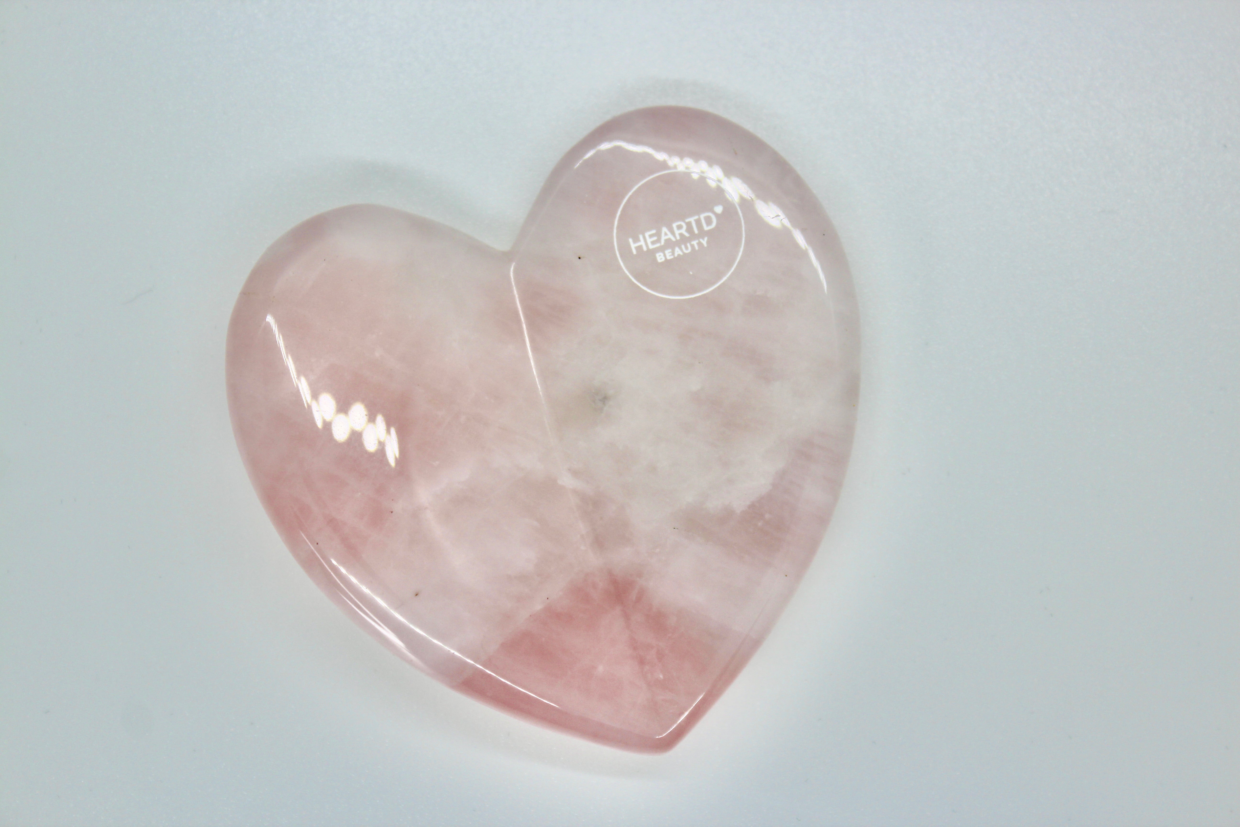 Heart Shaped Natural Rose Quartz Gua Sha Facial Massage Tool