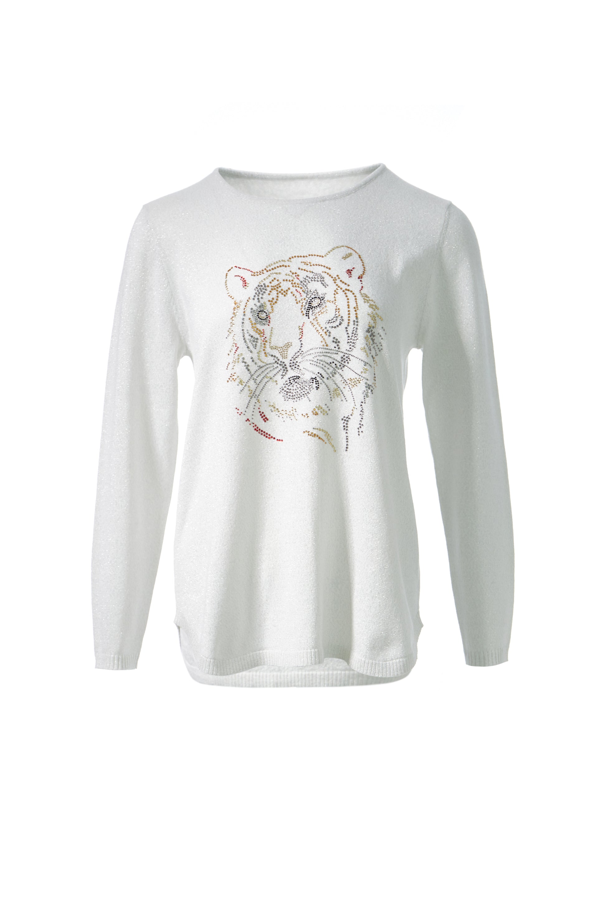 Tiger Rhinestone with Lurex Sweater