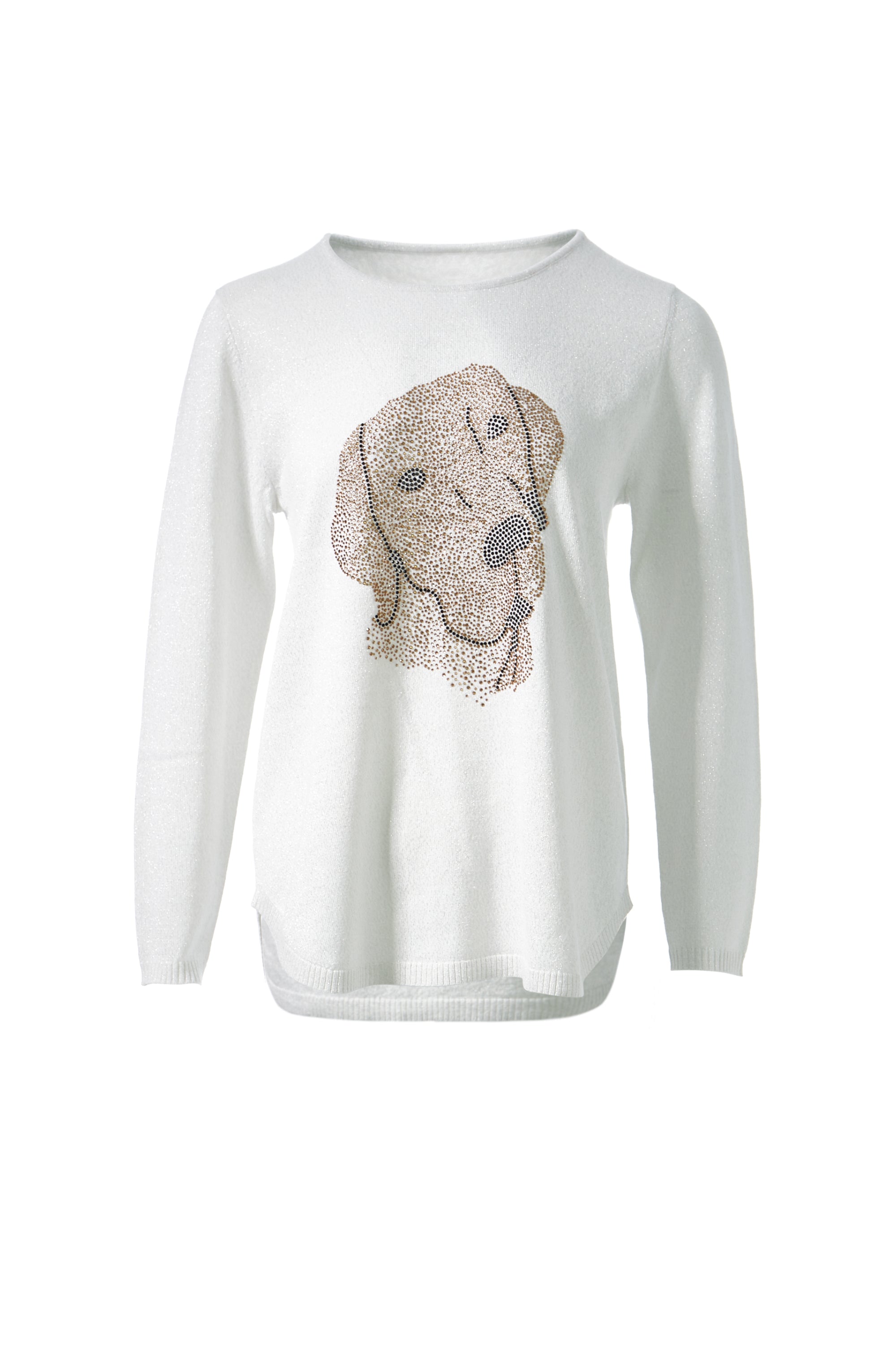 Dog Rhinestone with Lurex Sweater