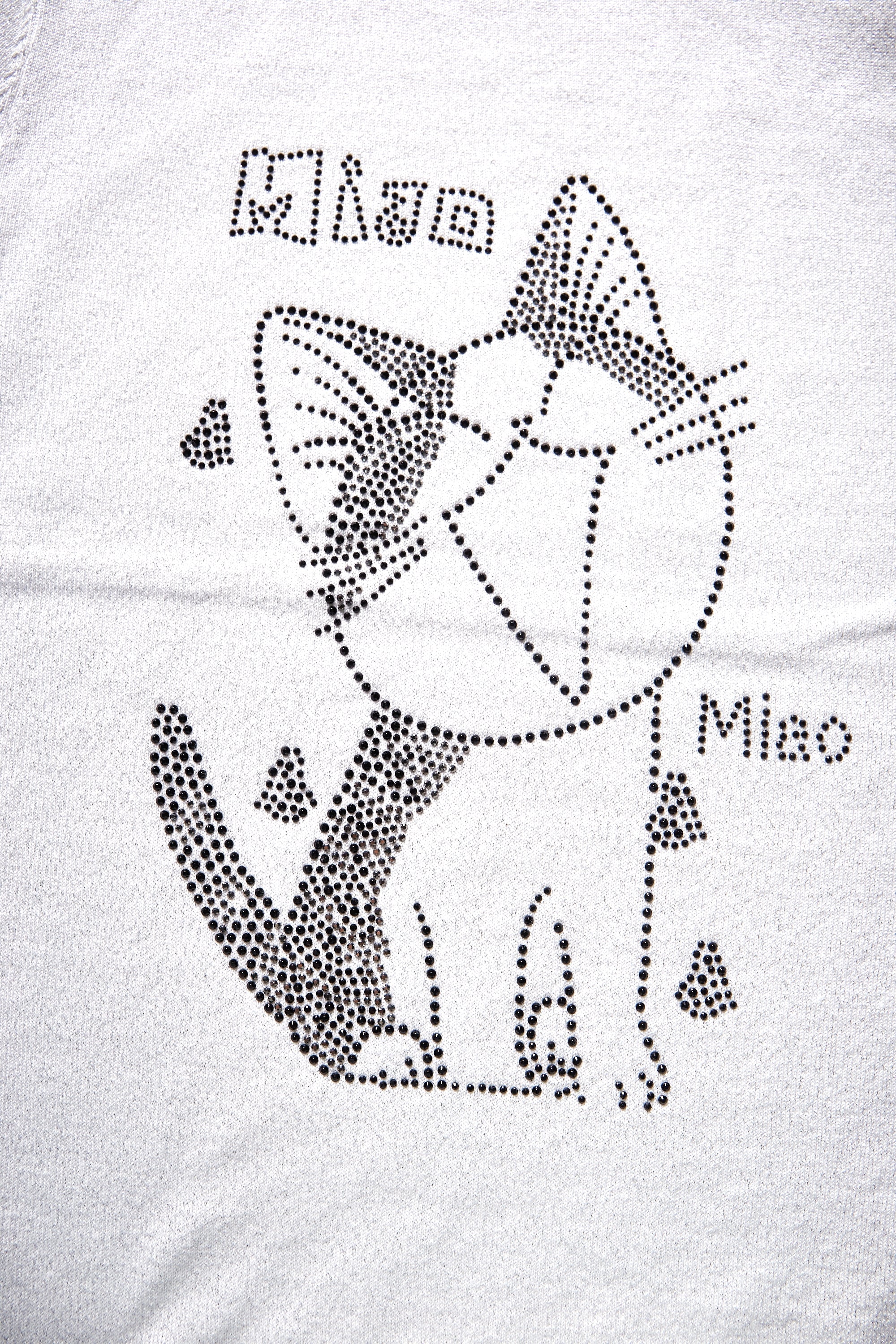 Meow Cat Rhinestone with Lurex Sweater