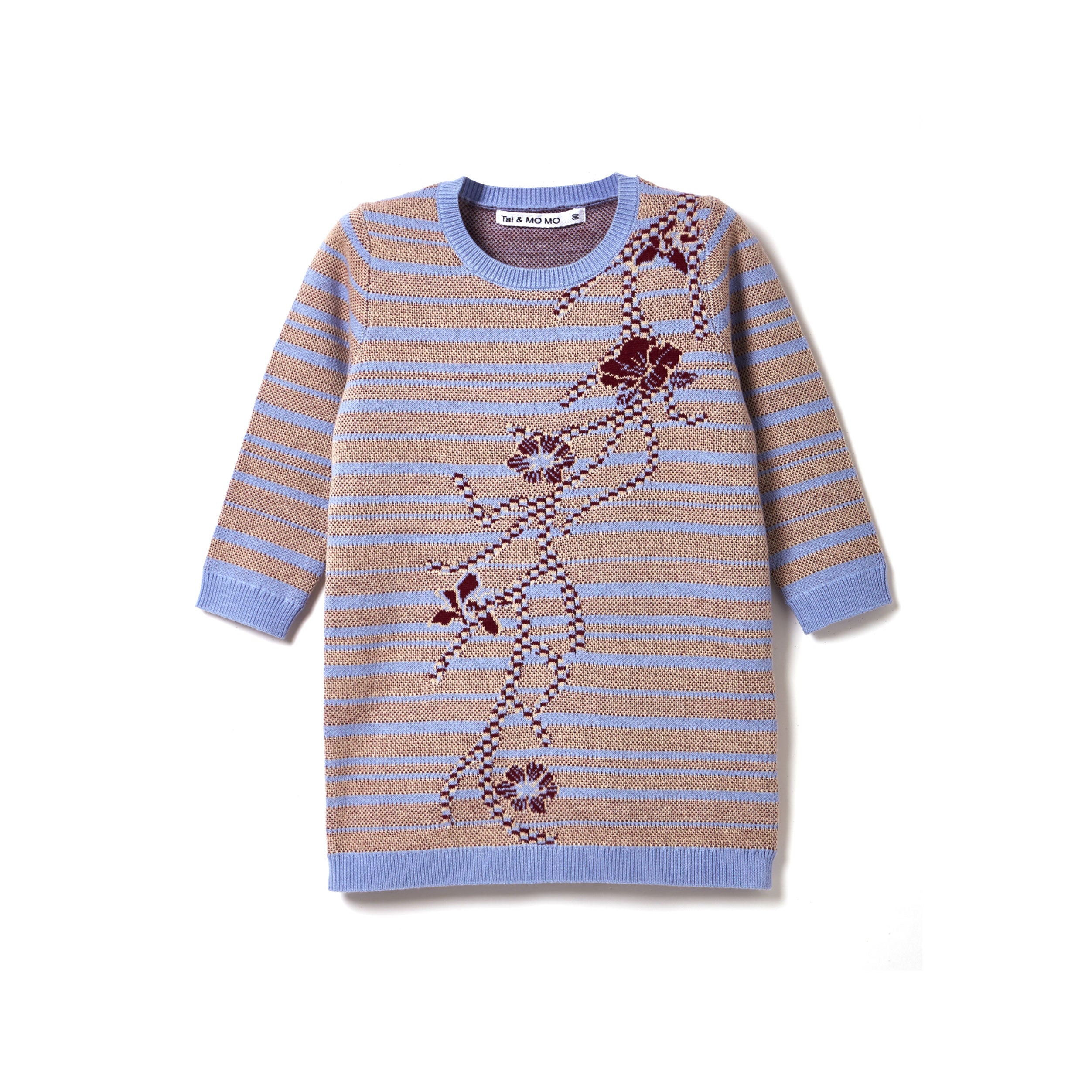 Kids Crew Neck Jacquard Dress