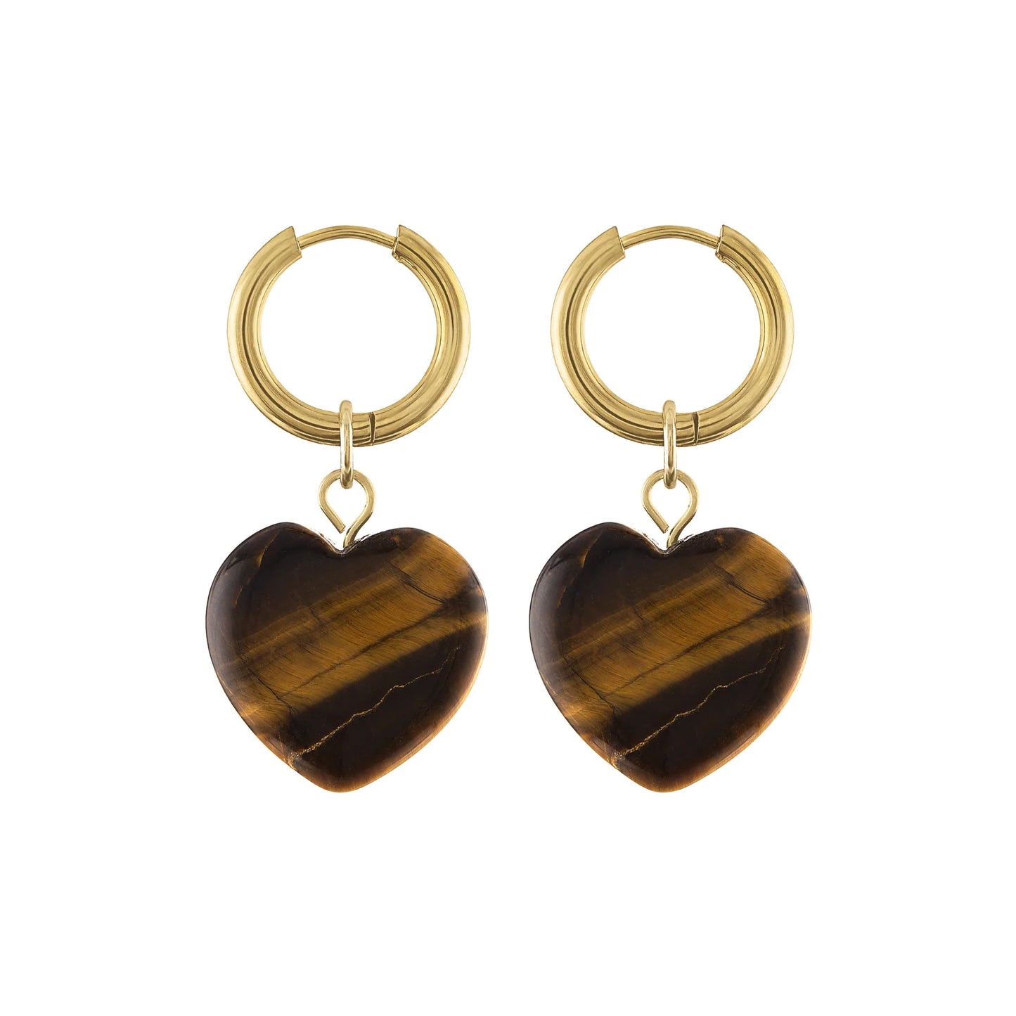 Olivia Le | Adele Stone Heart Hoop Earrings