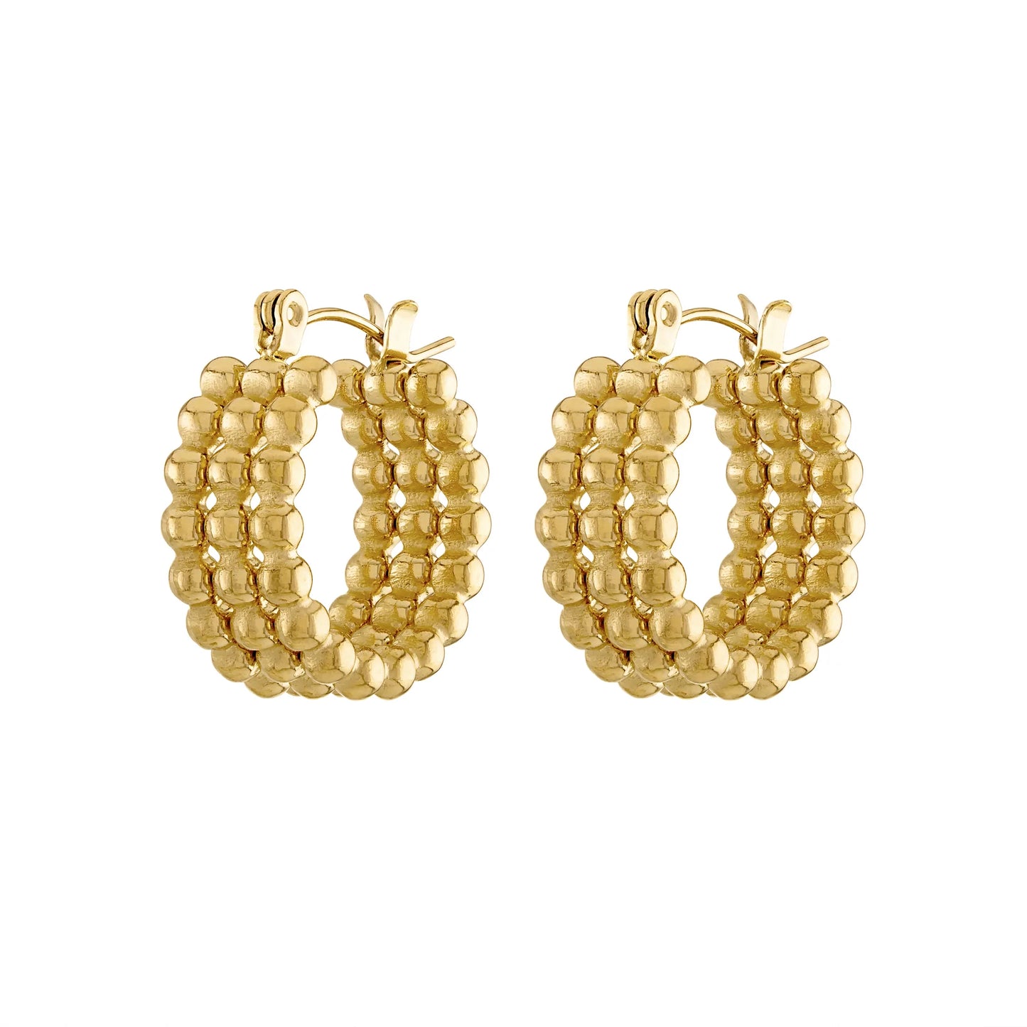 Olivia Le | Billie Jean Gold Beaded Hoop Earrings
