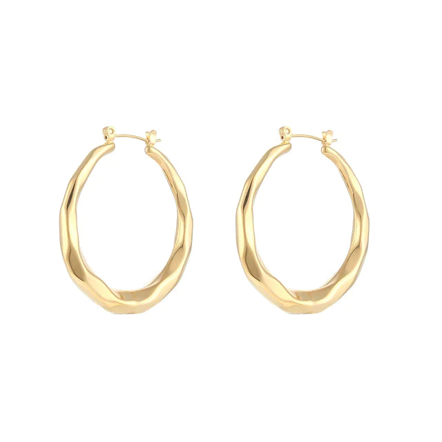 Olivia Le | Celine Hammered Hoop Earrings
