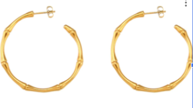 Olivia Le | Gold Bamboo Hoop Earrings
