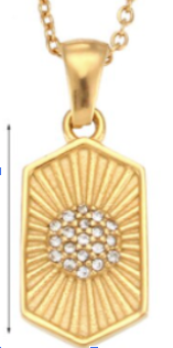 Shanna Hexagon Pave Pendant Necklace