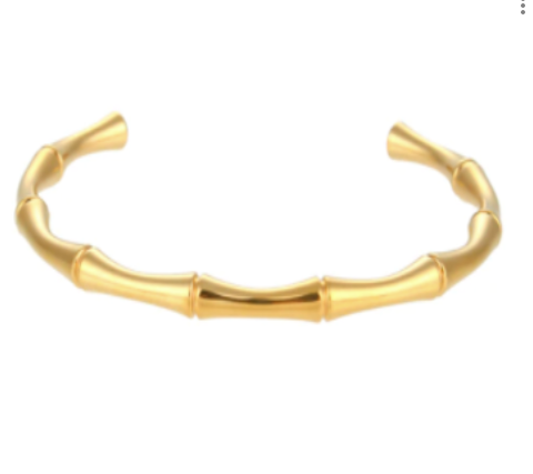 Olivia Le | Gold Bamboo Cuff Bracelet