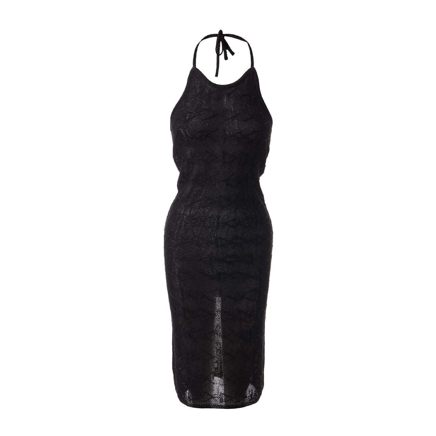 Fully Fashioning Cassie Jacquard Knit Halter Dress